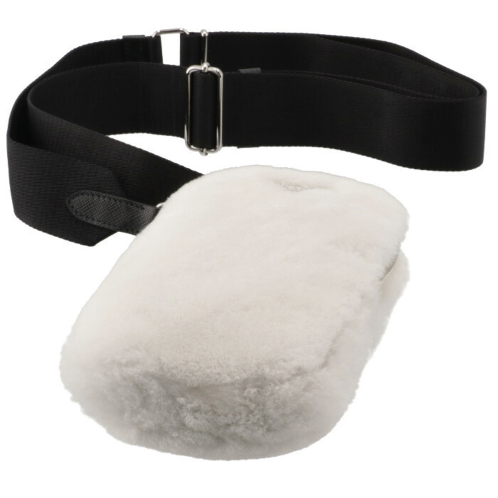 Prada Shearling Triangle Mini Crossbody White - image 4